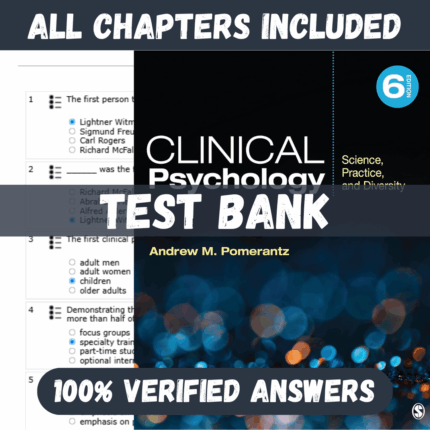 Test Bank for Clinical Psychology, 6th Edition by Andrew M. Pomerantz