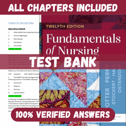 Test bank for Fundamentals of Nursing 12th Edition by Patricia A. Potter